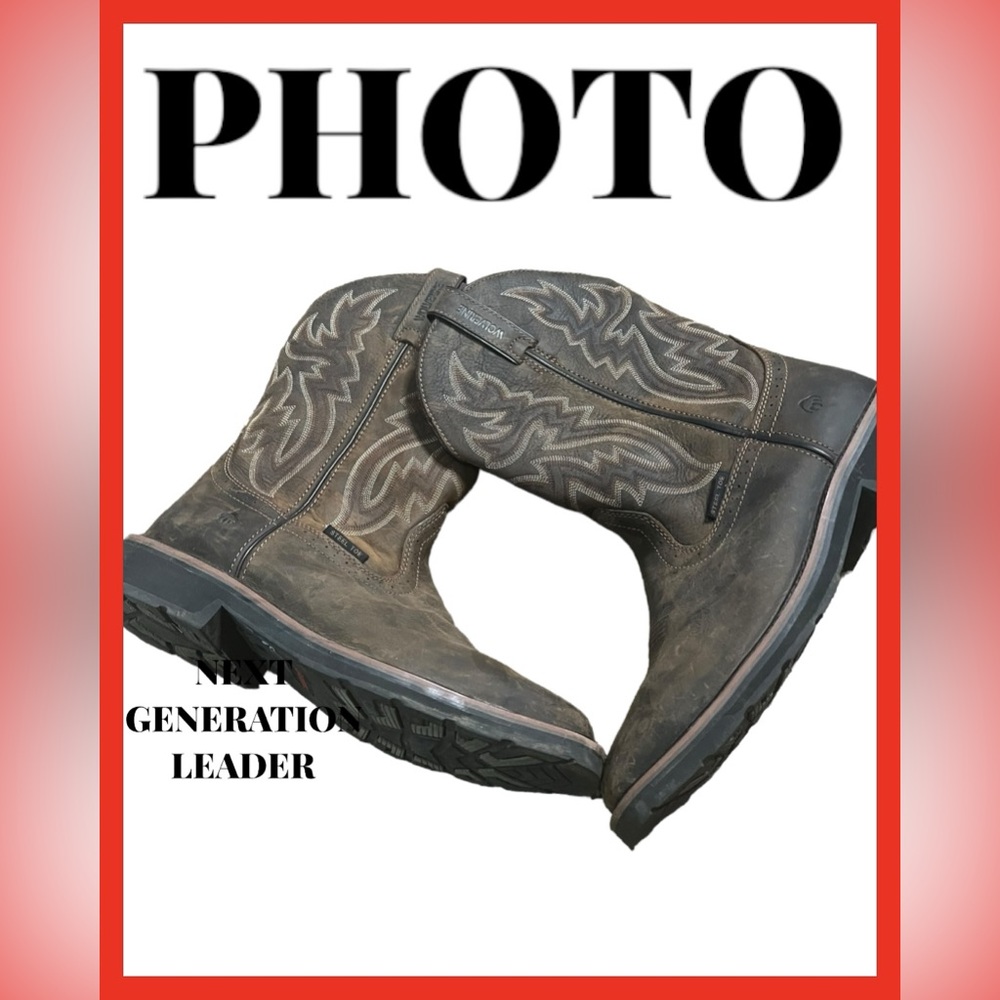 WOLVERINE MEN'S RANCHER WATERPROOF WELLINGTON WORK BOOTS STEEL TOE Brown Sz 12M